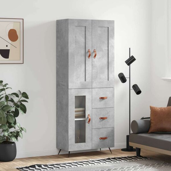 Modern Magasszekrény - Betonszürke - 180 cm