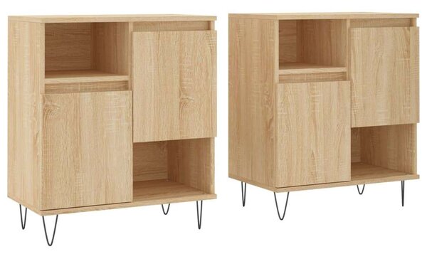 VidaXL Sonoma Tölgy Fa Tálalószekrény - 2 db - 120x35x70 cm
