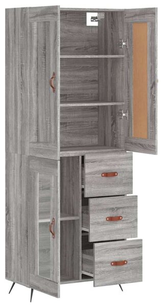 Szürke sonoma szerelt fa magasszekrény 69,5 x 34 x 180 cm