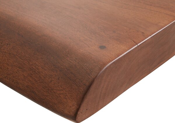 DELIFE Étkezőasztal Edge 300x100 XL akác barna Spider laposacél rozsdamentes acél Live-Edge
