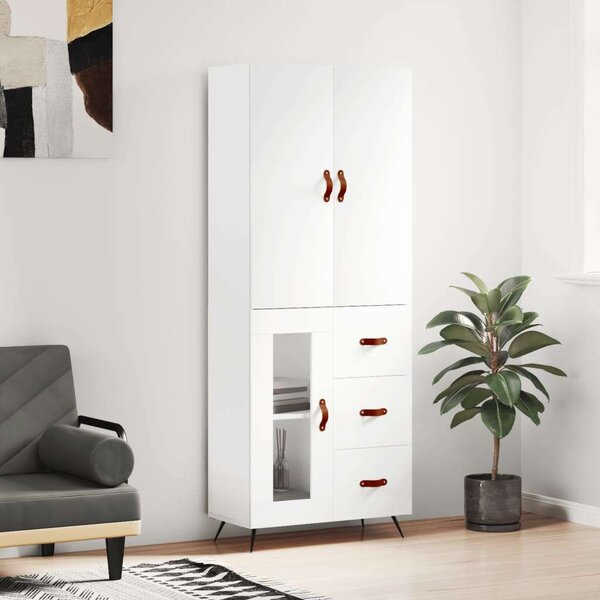 VidaXL Fehér Fa Magasszekrény - 69,5x34x180 cm