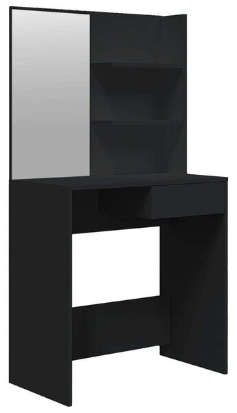 Fekete Sminkasztal Tükörrel - 74,5 x 40 x 141 cm