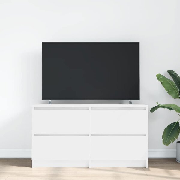 Fehér szerelt fa TV-szekrény 100x35x54 cm