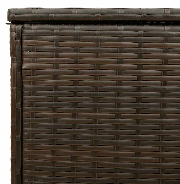 Barna polyrattan kültéri párna doboz 100x55x55,5 cm