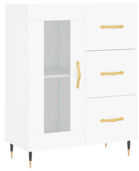 Elegáns Fehér Fa Magasszekrény - 69,5x34x180 cm
