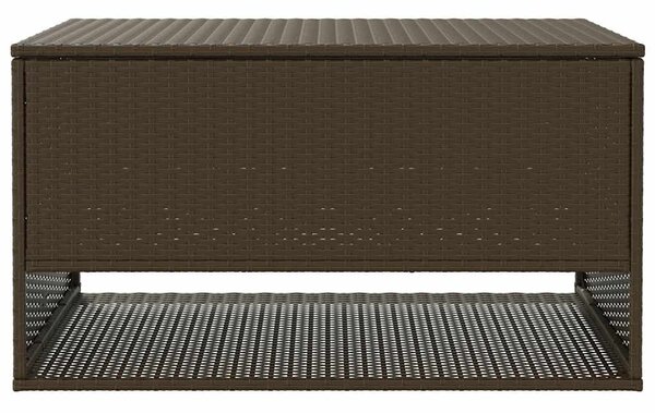 Barna polyrattan kültéri párna doboz 100x55x55,5 cm