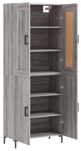 Szürke sonoma szerelt fa magasszekrény 69,5 x 34 x 180 cm