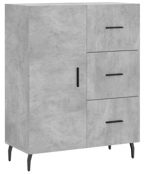 Betonszürke szerelt fa magasszekrény 69,5 x 34 x 180 cm