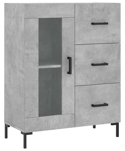 Betonszürke szerelt fa magasszekrény 69,5 x 34 x 180 cm