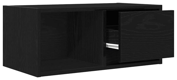 Fekete tölgy színű szerelt fa TV-szekrény 60x31x25,5 cm