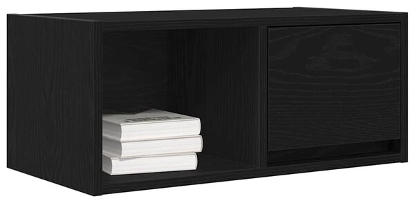 Fekete tölgy színű szerelt fa TV-szekrény 60x31x25,5 cm