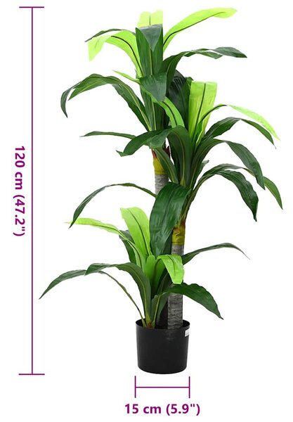 Zöld mesterséges dracaena fa 36 levéllel 120 cm
