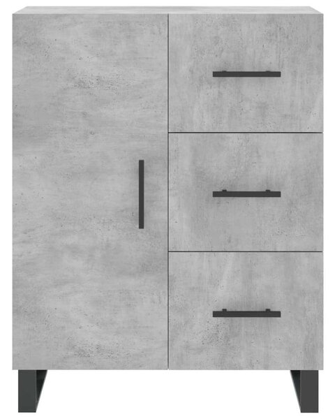 Betonszürke szerelt fa magasszekrény 69,5 x 34 x 180 cm