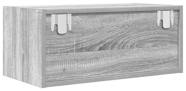 2 db szürke sonoma szerelt fa fali TV-szekrény 60x31x25,5 cm