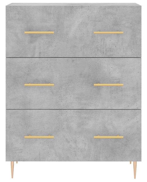 Betonszürke szerelt fa magasszekrény 69,5 x 34 x 180 cm