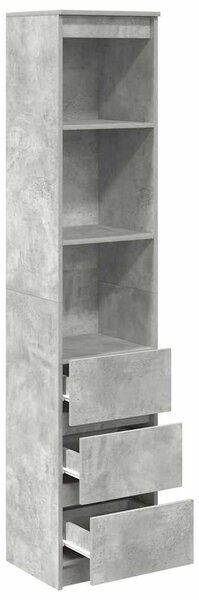 Betonszürke szerelt fa magasszekrény 37,5x35x180 cm