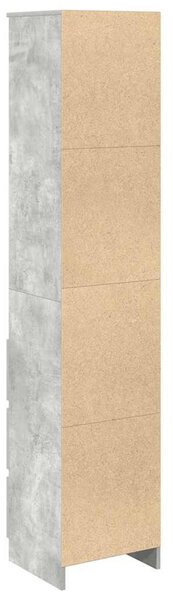 Betonszürke szerelt fa magasszekrény 37,5x35x180 cm