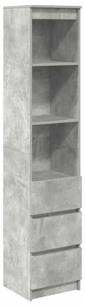 Betonszürke szerelt fa magasszekrény 37,5x35x180 cm