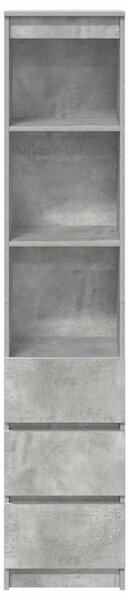 Betonszürke szerelt fa magasszekrény 37,5x35x180 cm