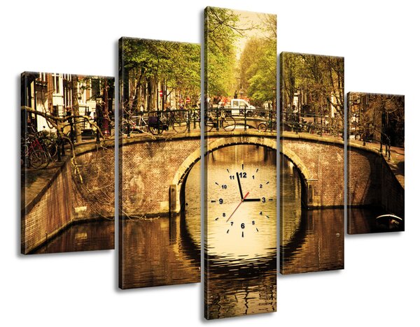 5 részes órás falikép Amszterdami híd