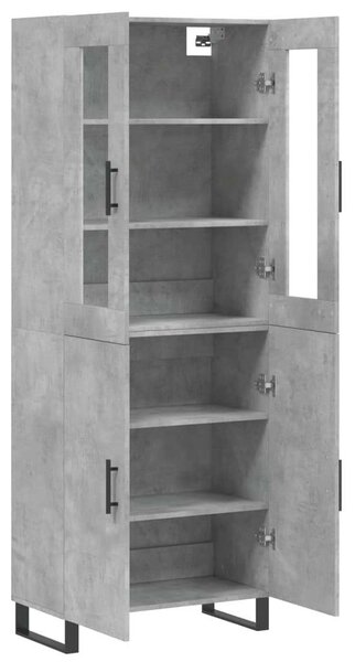 Modern Magas Szekrény - Beton Szürke - 180 cm