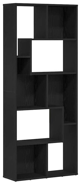 Fekete tölgy színű szerelt fa könyvespolc 67 x 24 x 161 cm