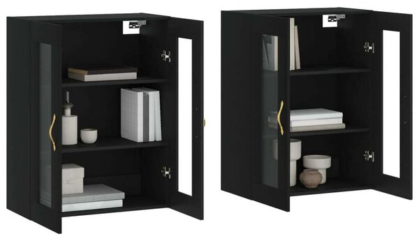 VIDAXL - Falra Szerelhető Szekrény - Fekete - 2 db - 69,5x34x90 cm