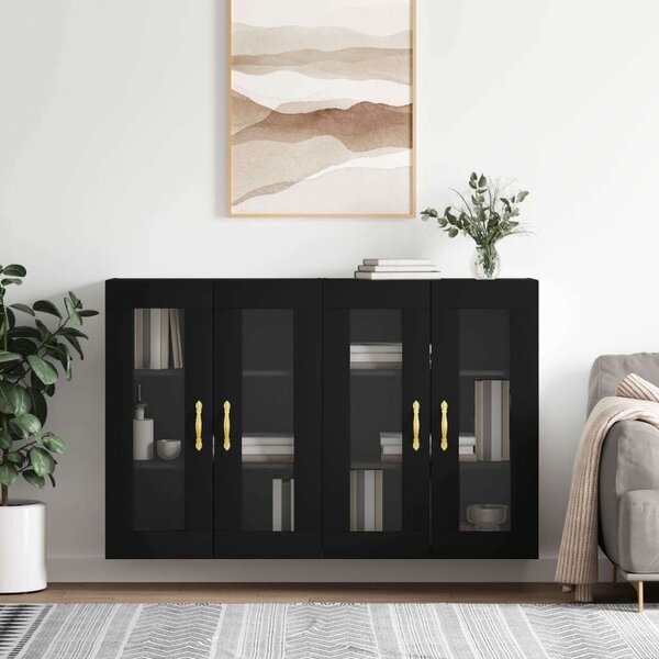 VIDAXL - Falra Szerelhető Szekrény - Fekete - 2 db - 69,5x34x90 cm
