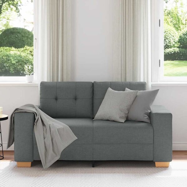 Sötétszürke szövet loveseat kanapé 160x77x82 cm