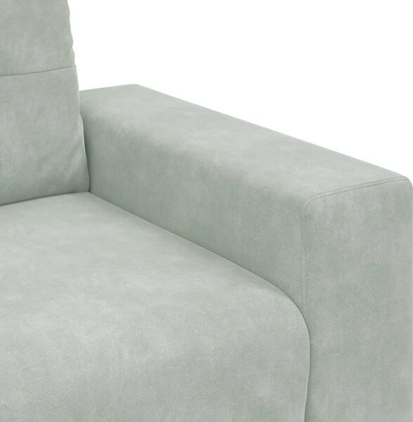 Világosszürke bársony loveseat kanapé 180x77x82 cm