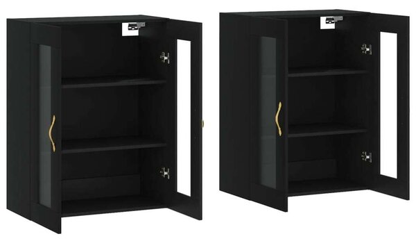 VIDAXL - Falra Szerelhető Szekrény - Fekete - 2 db - 69,5x34x90 cm