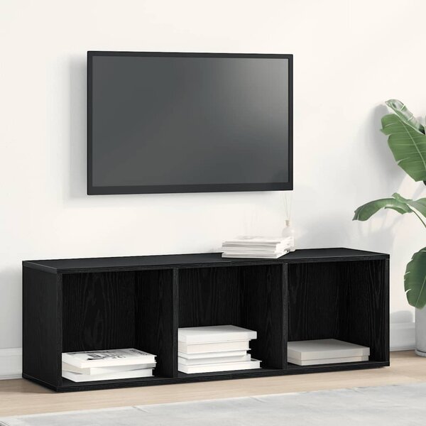 Fekete tölgy szerelt fa könyvespolc 36x30x114 cm