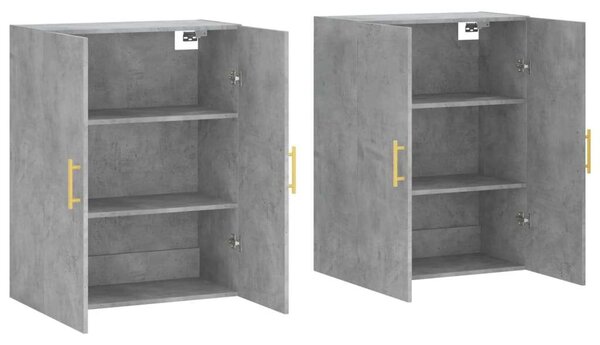 VidaXL 2 db betonszürke faliszekrény 69,5 x 34 x 90 cm