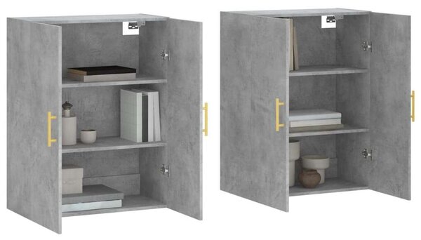 VidaXL 2 db betonszürke faliszekrény 69,5 x 34 x 90 cm