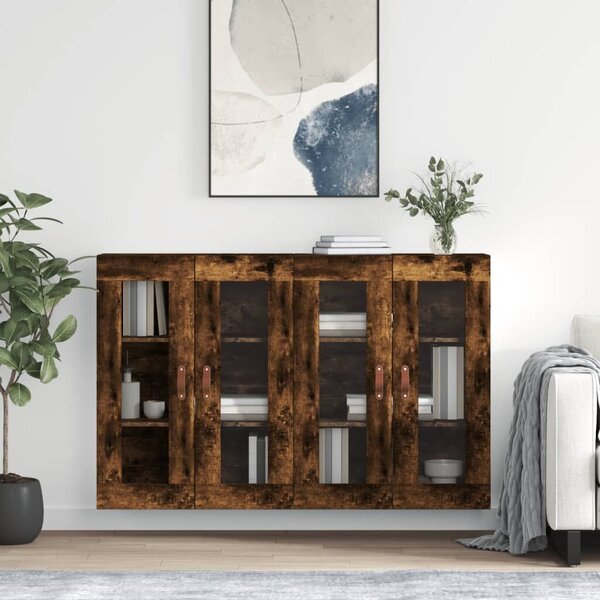 VIDAXL - Fali Szekrénypár - Füstös Tölgy - 69,5x34x90 cm