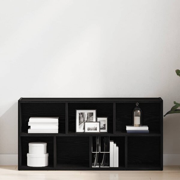 Fekete tölgy szerelt fa könyvespolc 50x25x104 cm