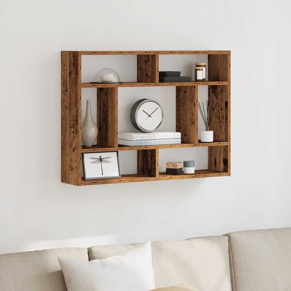 Antik fa szerelt fa fali polc 75x16x55 cm