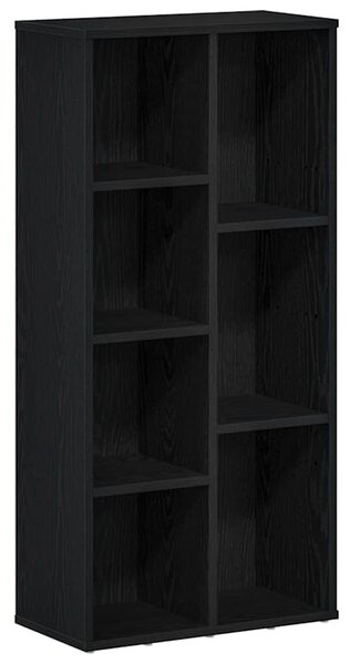 Fekete tölgy szerelt fa könyvespolc 50x25x104 cm