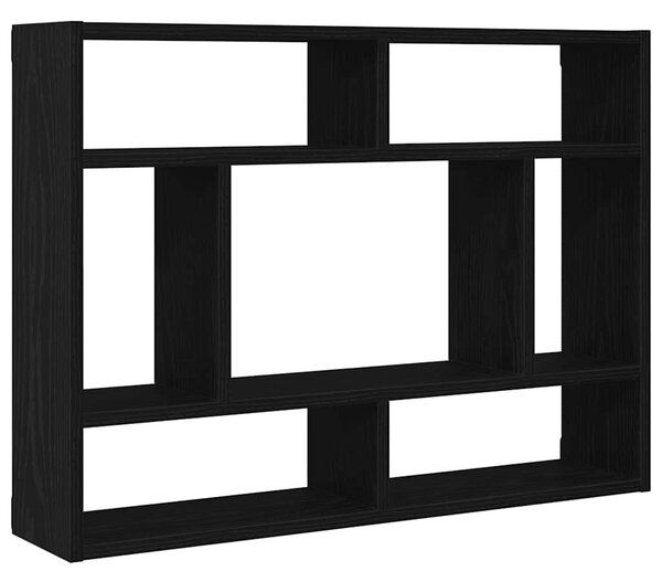 Fekete tölgyfa fali polc 75 x 16 x 55 cm