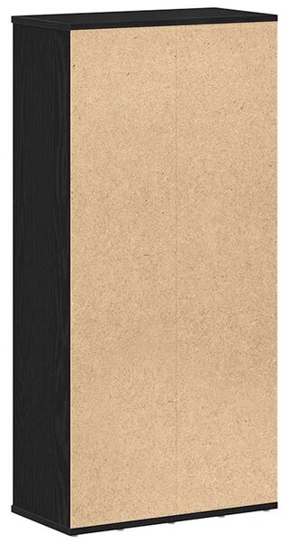 Fekete tölgy szerelt fa könyvespolc 50x25x104 cm