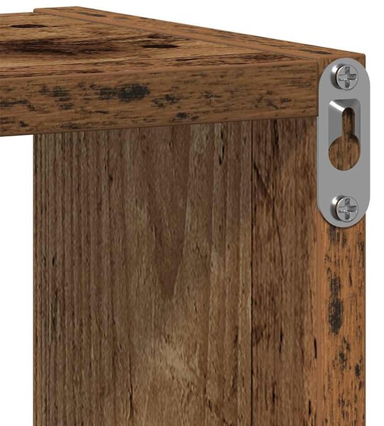 Antik fa szerelt fa fali polc 75x16x55 cm