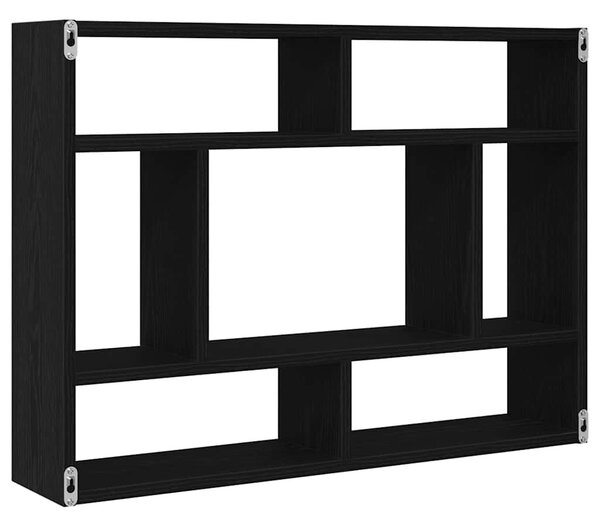 Fekete tölgyfa fali polc 75 x 16 x 55 cm