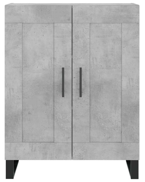 Betonszürke szerelt fa magasszekrény 69,5 x 34 x 180 cm