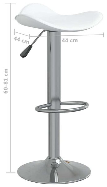 Fehér Műbőr Bárszék - 2 db - Krómozott Acél