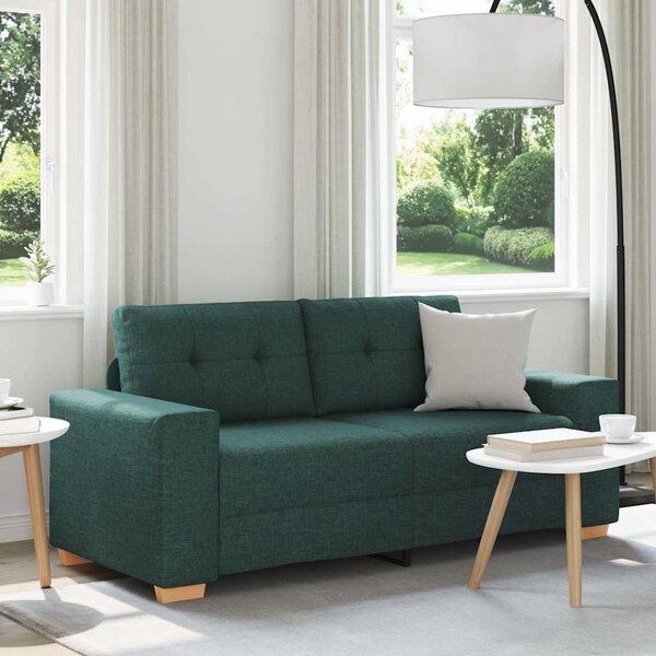 Sötétzöld szövet loveseat kanapé 180x77x82 cm