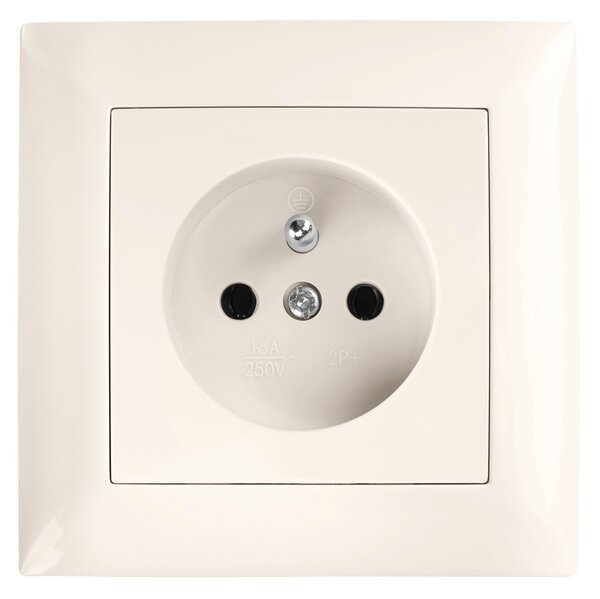 Egyszeres földelt aljzat kerettel OSTE JNH001-G Beige