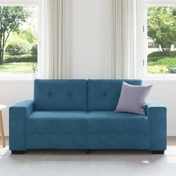 Kék bársony loveseat kanapé 180x77x82 cm