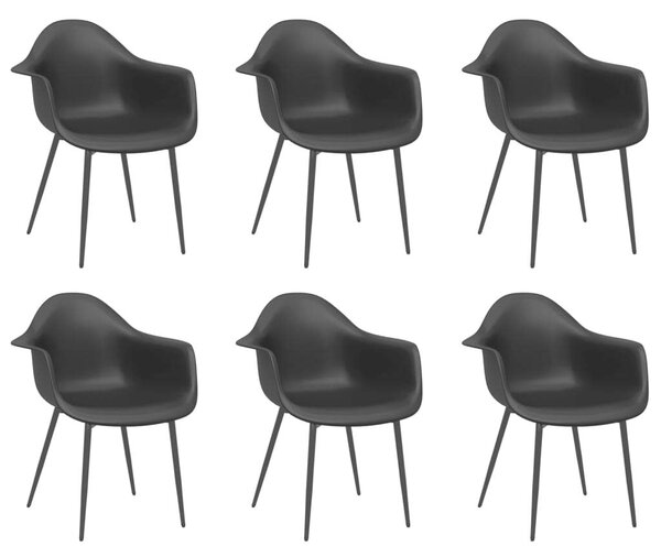 Minimalista Fekete Karfás Étkezőszék - 6 db