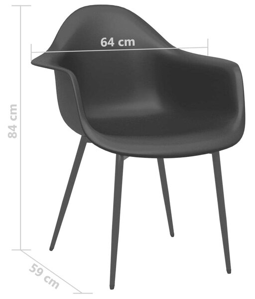 Minimalista Fekete Karfás Étkezőszék - 6 db