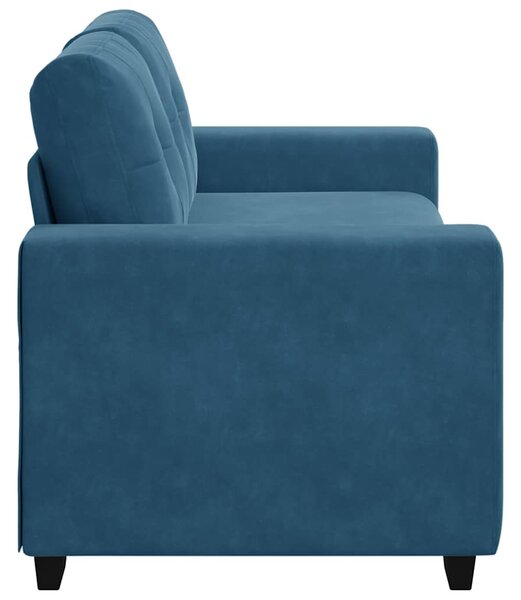 Kék bársony loveseat kanapé 180x77x82 cm